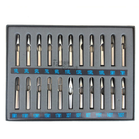 22pcs Stainless Steel Tattoo Tips Set FT RT DT
