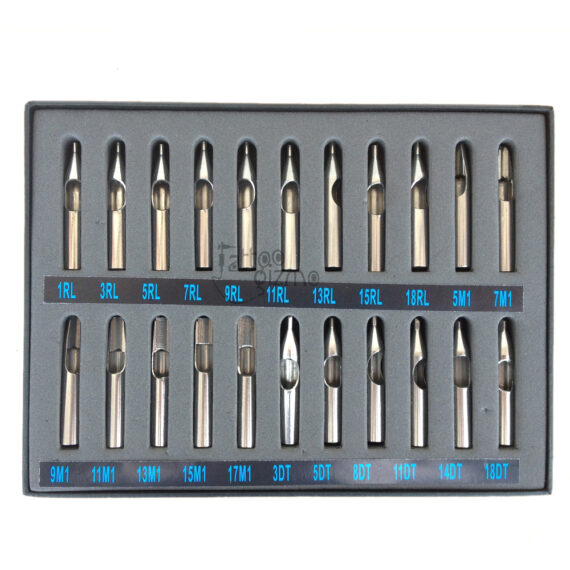 22pcs Stainless Steel Tattoo Tips Set FT RT DT
