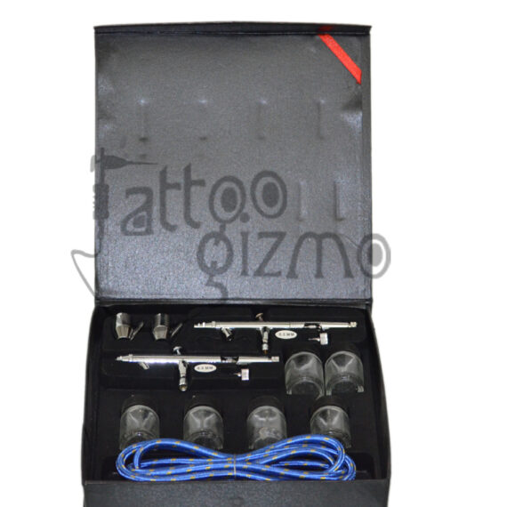 Hawk Combo Airbrush (AG-182P) Set 0.5mm & 0.8mm Dual Action Bottom Feed Airbrush