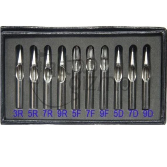 10pcs Stainless Steel Tattoo Tips Set FT RT DT