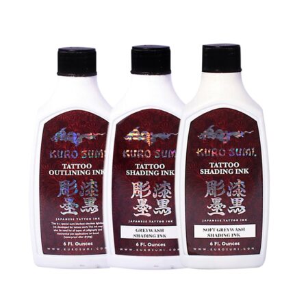 Kuro Sumi Black , Grey Wash , Cherry Wash , Bronze Wash Tattoo Ink SetKuro Sumi Black , Grey Wash , Cherry Wash , Bronze Wash Tattoo Ink Set