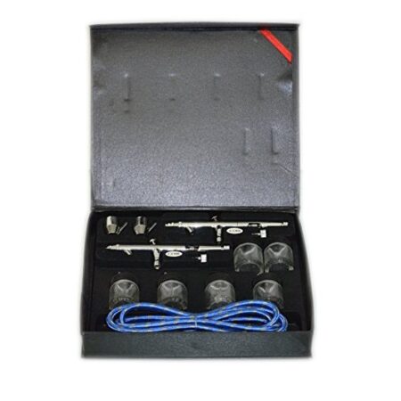 Hawk Combo Airbrush (AG-182P) Set 0.5mm & 0.8mm Dual Action Bottom Feed Airbrush