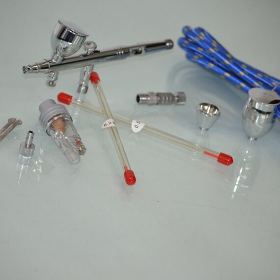 Falcon Micro Flexi Cup Suite Airbrush (AG-186R) Set 0.2mm & 0.3mm & 0.5mm Dual Action Gravity Feed Airbrush
