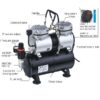 Airbrush Mini Oil-Less Air-Compressor with Tank (Double Piston)