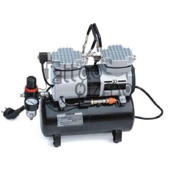 Airbrush Mini Oil-Less Air-Compressor with Tank (Double Piston)