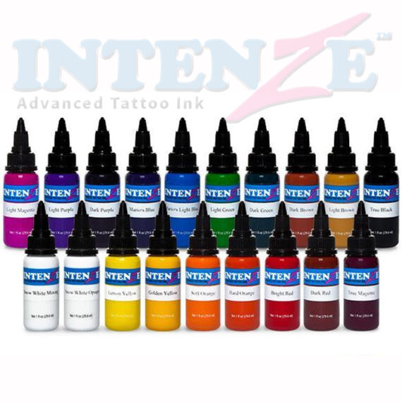 Intenze Tattoo Ink – Basic 1oz Color Set-19 Bottles (1 OZ)