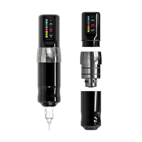 F K Iron Flux Tattoo Machine with Power Bolt - Chromium