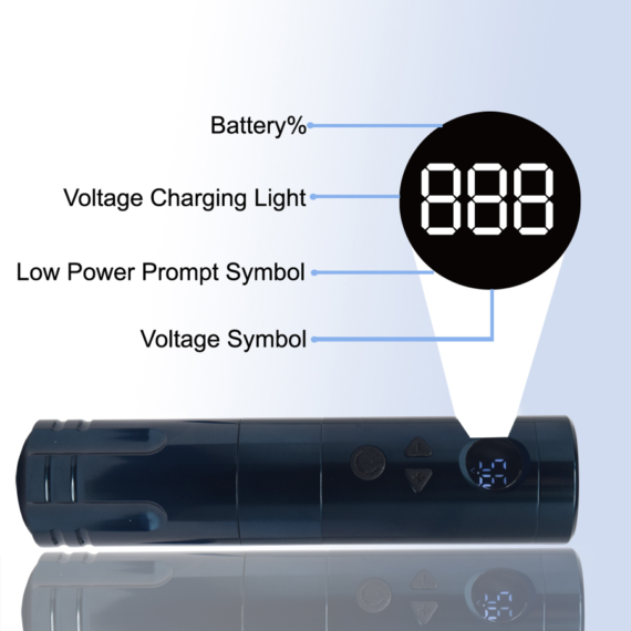 Falcon 3 Wireless Tattoo Pen Machine (Flat Grip Blue)