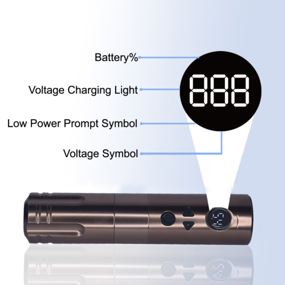 Falcon 3 Wireless Tattoo Pen Machine (Flat Grip Coffee)