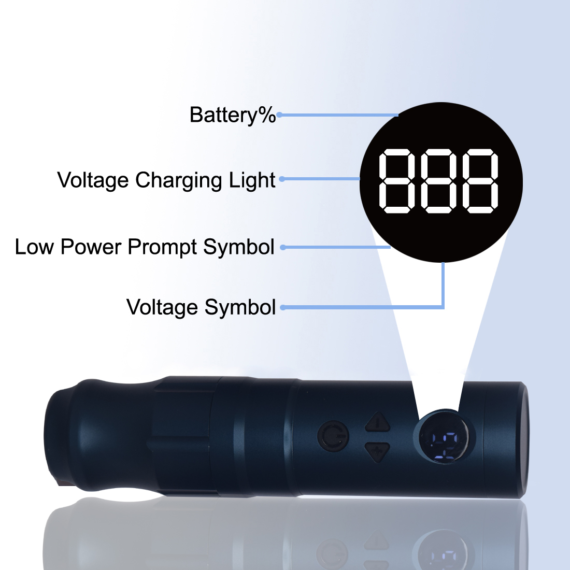 Falcon 3 Wireless Tattoo Pen Machine ( Round Grip Blue)