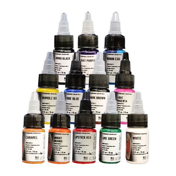 Eternal 12 Sample Color Tattoo Ink Set 1/2oz