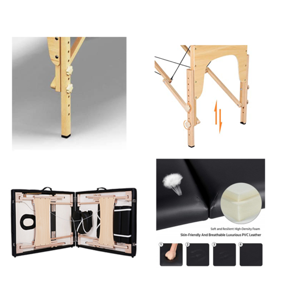 TG-3 Fold Portable Wooden Tattoo Bed