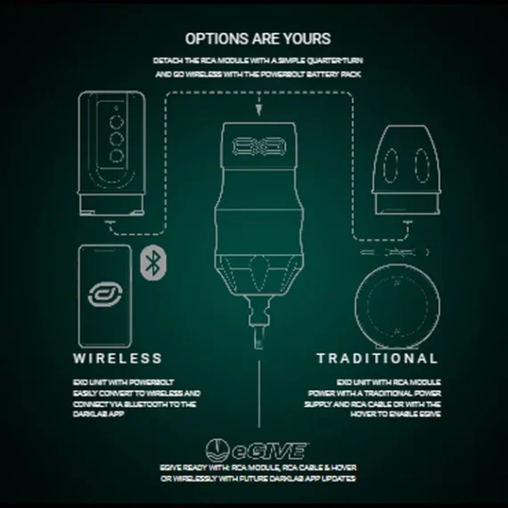 FK Iron EXO Black Ops with 2 PowerBolts Tattoo Machine