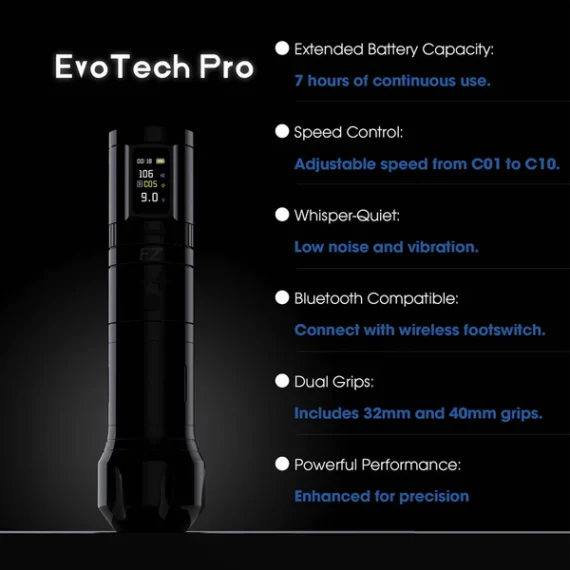 EvoTech Pro Wireless Battery Tattoo Pen Machine
